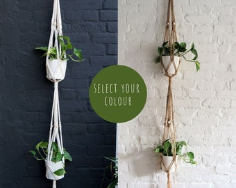 Double Macramé Plant Hanger | Wall Divider | Scandinavian | Macramé Home Decor | Boho Home Decor