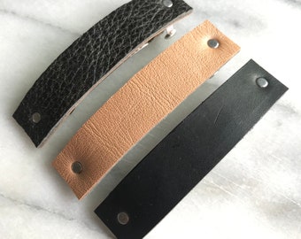 Handmade Barrette, Leather French Barrette, Large Hair Barrette, Hair Clip, Fashion Hair Accessory, French Clip, Leather Hair Barrette