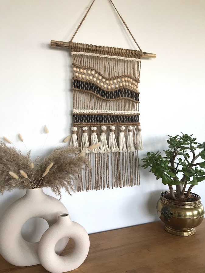 Image showcasing Boho Chic Macramé Wall Hanging, Modern Woven Wall Tapestry, Wall Art ...