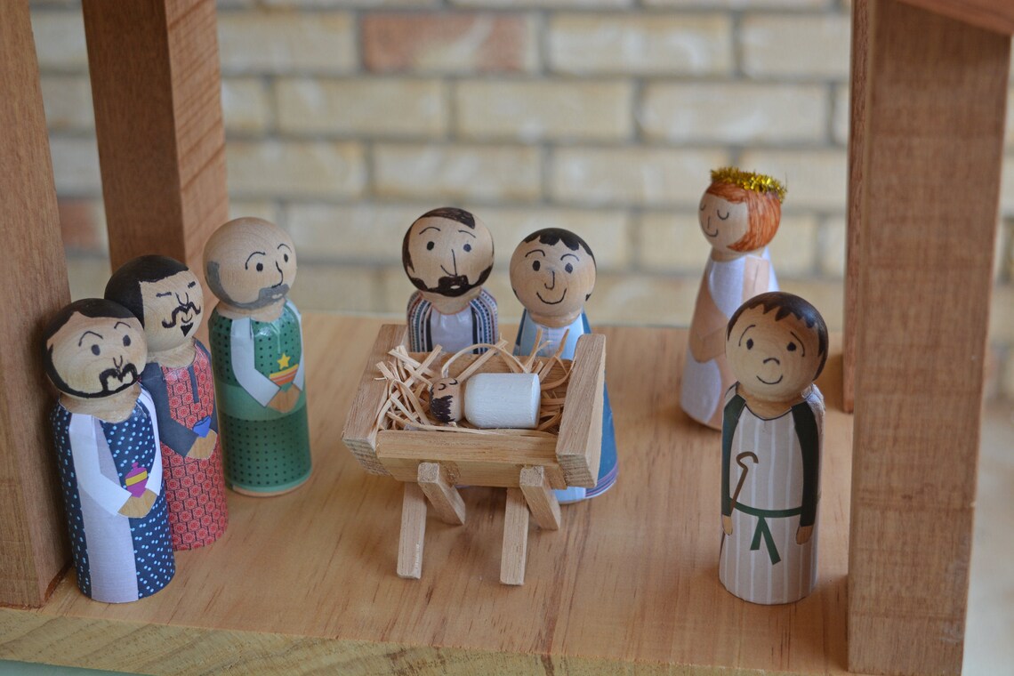 Escena de la Natividad de Madera | Etsy