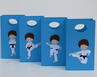 12 Boys Karate Party Favor Bag,Candy/Treat Bag,Martial Arts Birthday Party, Tae Kwon Do Goody Bag,Martial Arts Gift Bag,Classroom Favor Bag