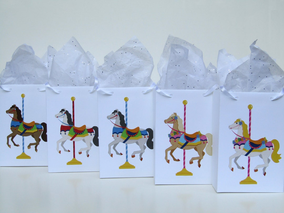 10 Carousel Horse Favor Bags Carousel Party Favors Carousel Birthday Favor Bag Carousel Goody