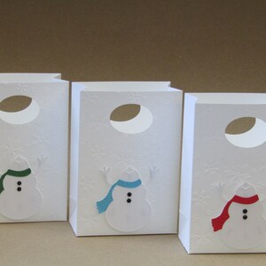 12 Snowman Christmas Gift Bag - Snowman Favor Bag - Christmas Candy Bag - Holiday Favor Bags - Snowman Paper Bag - Christmas Bag