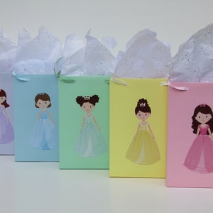 10 Princess Party Favor Bag-Princess Treat Bag-Princess Girls Birthday Party-Cheerleader/Princess Gift Bag-Princess Classroom Favor Bag