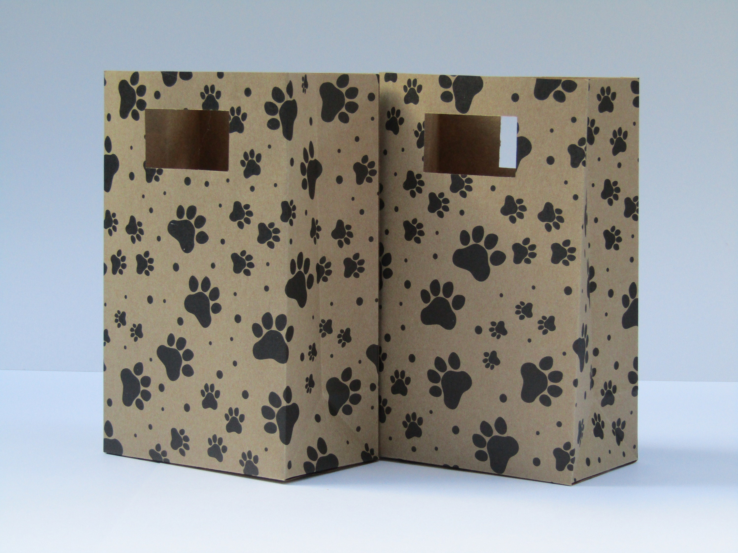 10 Kraft Brown Paw Print Dog Treat Bag Brown Paper Bagsbone Etsy UK
