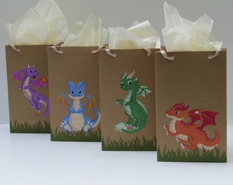 12 Dragon Party Favor Bag - Dragon Treat Bag - Dragon Birthday Party - Dragon Goody/Gift Bag - Dragon Classroom Favor Bag - Dragon Party Bag