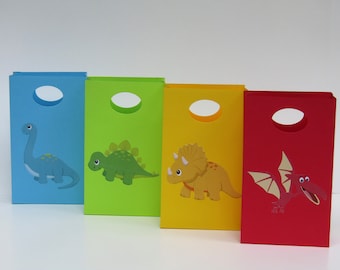 12 Dinosaur Party Favor Bag - Candy /Treat Bag – Dinosaur Goody/Gift Bag – First Birthday Party Bag - Dinosaur Birthday Favor - Dinosaur Bag