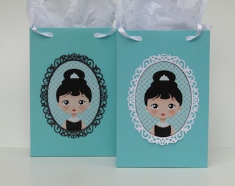 10 Teal Blue Birthday Favor Bag-Bridal Shower Favor Bag-Bridesmaid Party Gifts Bags-Bridal Shower Gift Bag-Sweet 16 Birthdays-Bride Co.