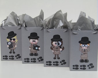 12 Detective /Spy Party Favor Bags - Spy Candy Bag - Detective Treat Bag - Spy Gift Bag - Secret Agent Goody Bags - Spy Classroom Favor Bag