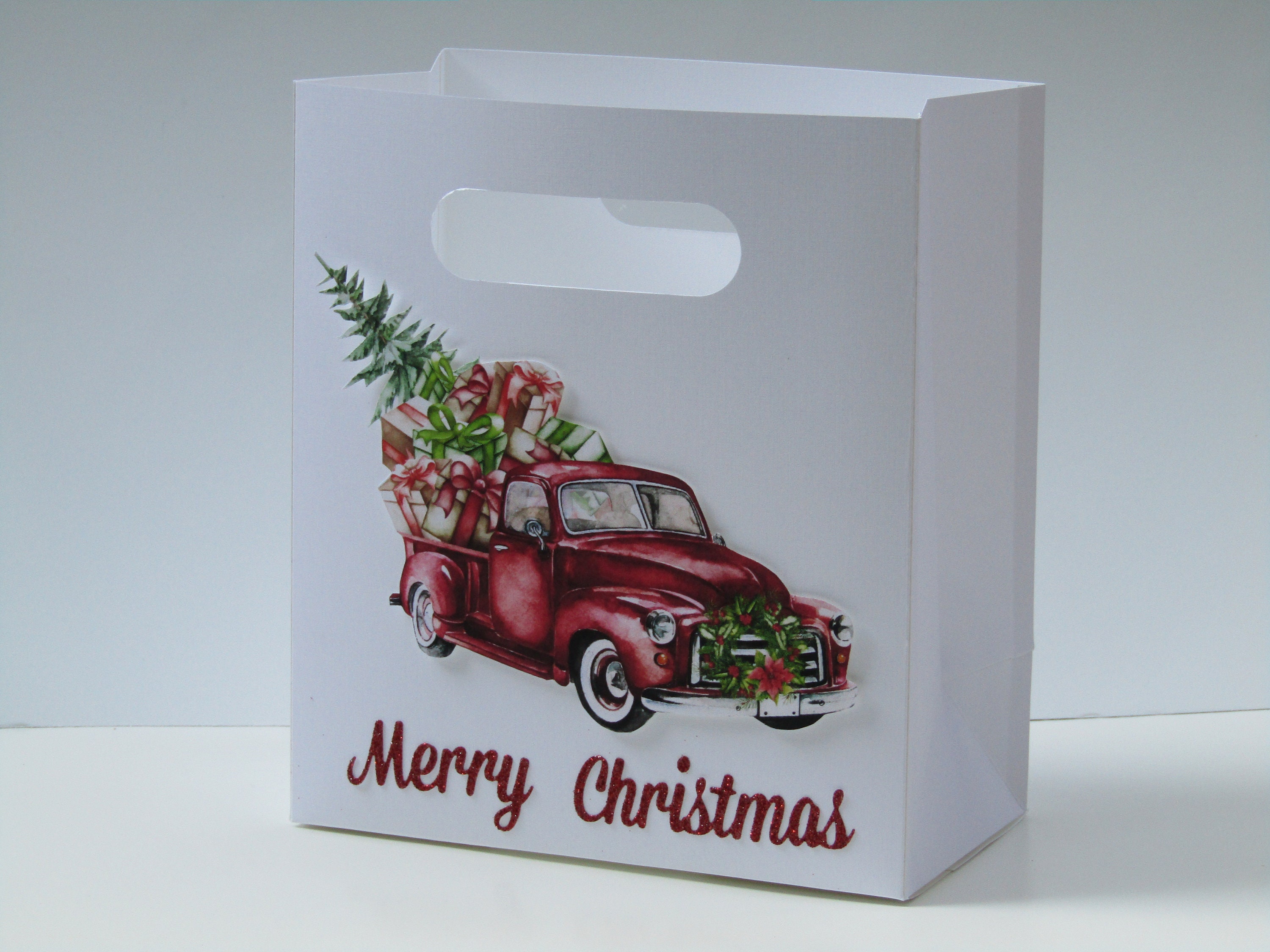 Christmas Pickup Truck Gift Bag Merry Christmas Favor Bag Etsy