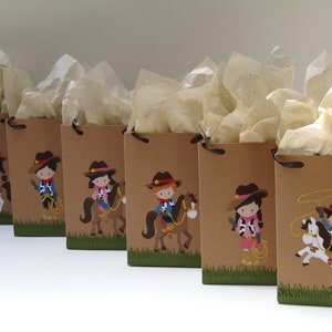 12 Western Cowboys - Cowgirls Party Favor Bag - Candy Bag-Treat Bag-Goody Bag- Western Boy/Girl Theme Birthday Bag - Western Favor Gift Bag