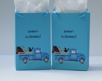 10 The Little Blue Truck Party Favor Bag-Candy Bag-Treat Bag-Goody Bag-Little Blue Truck Boy/Girl Birthday Bag - Little Blue Truck Gift Bag