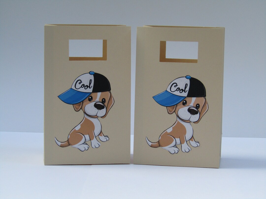 10 Dog Party Favor Bag Dog Treat Bag Dog Birthday Party Etsy