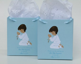10 Personalized First Communion Boy Favor Bag Set-Holy Communion Boy Favor Bag-First Communion Boy Favor Bags-1st Boy Communion Favors Bag