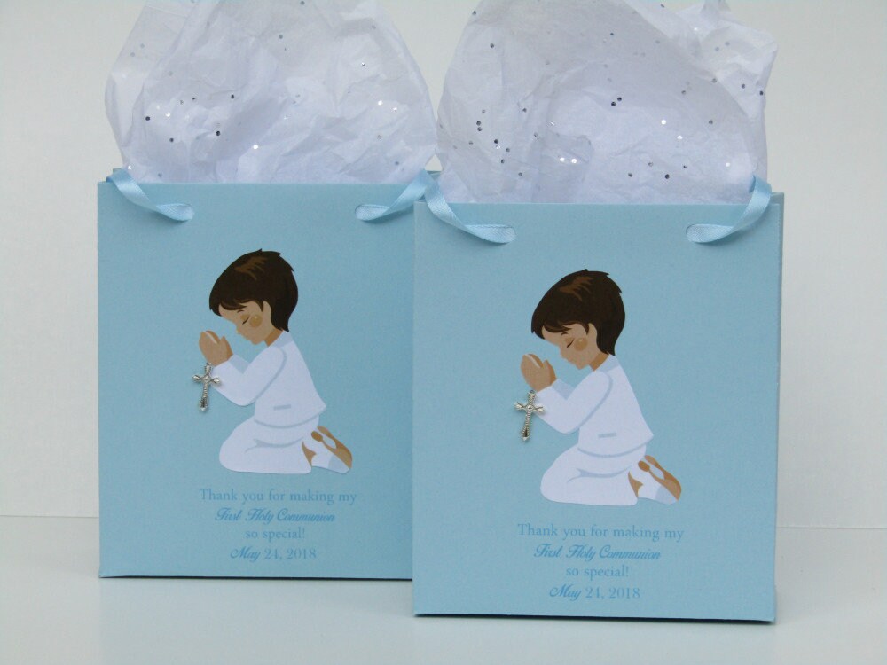 10 Personalized First Communion Boy Favor Bag Setholy Communion Boy