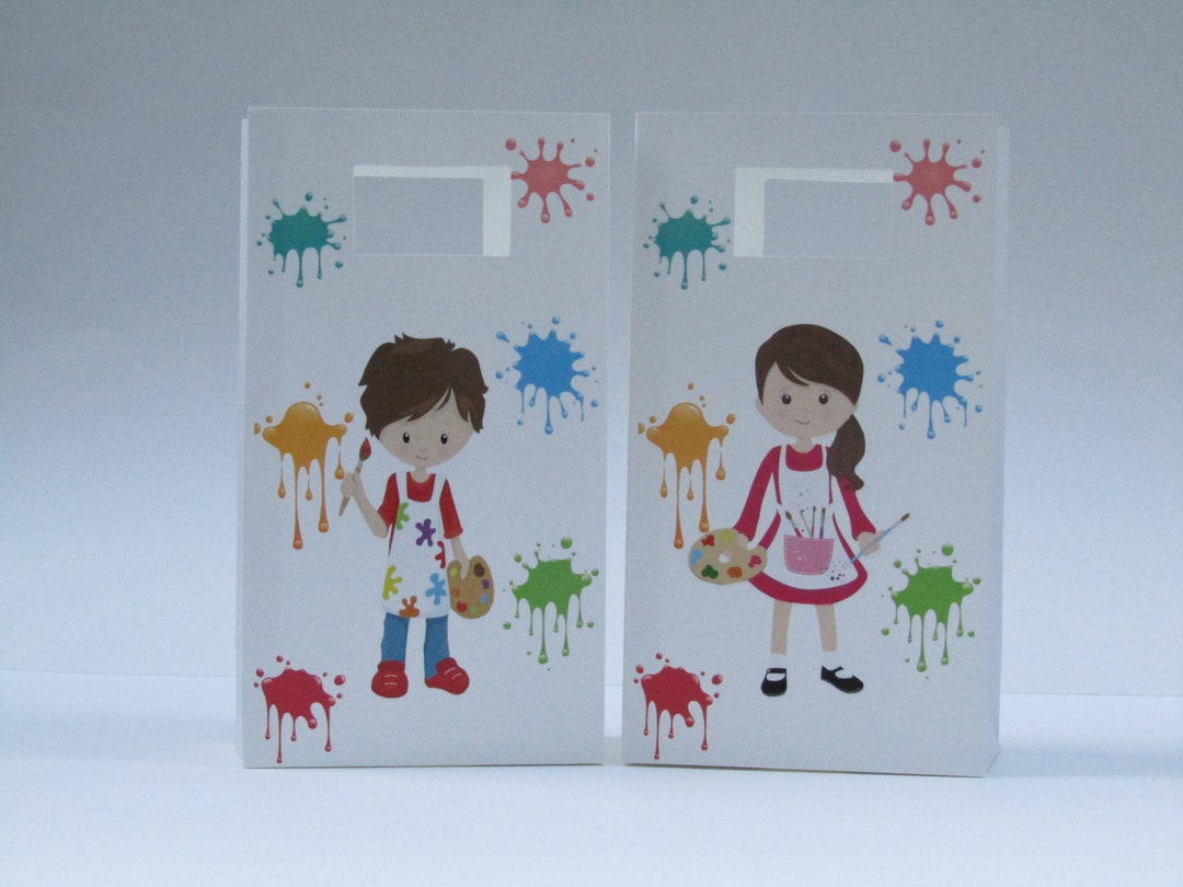 10 Art Party Favor Bag Painting Party Favor Bag Art Goody Bag Painting