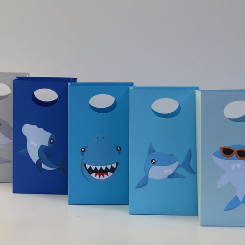 10 Shark Party Favor Bag Candy Bag Shark Treat Bag Shark Etsy