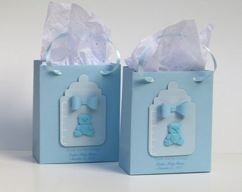 10 Blue Bottles Baby Shower Favor Bag - Personalized 1st Birthday Favor Bag - Blue Baby Shower Favor Bag-Little Boy Party Favors Bag