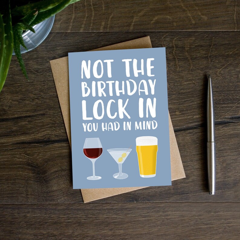 Funny Lockdown Birthday Card 40th Birthday Beer Card for Him Etsy