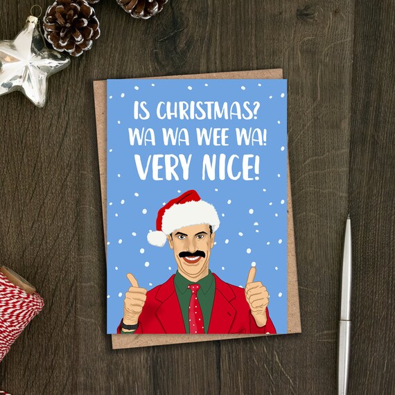 Borat Christmas Card Funny Christmas Card Card for Him Etsy