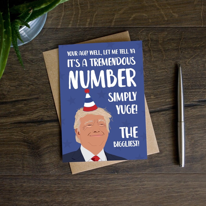 Funny Trump Birthday Card Tremendous Number Funny 30th Etsy