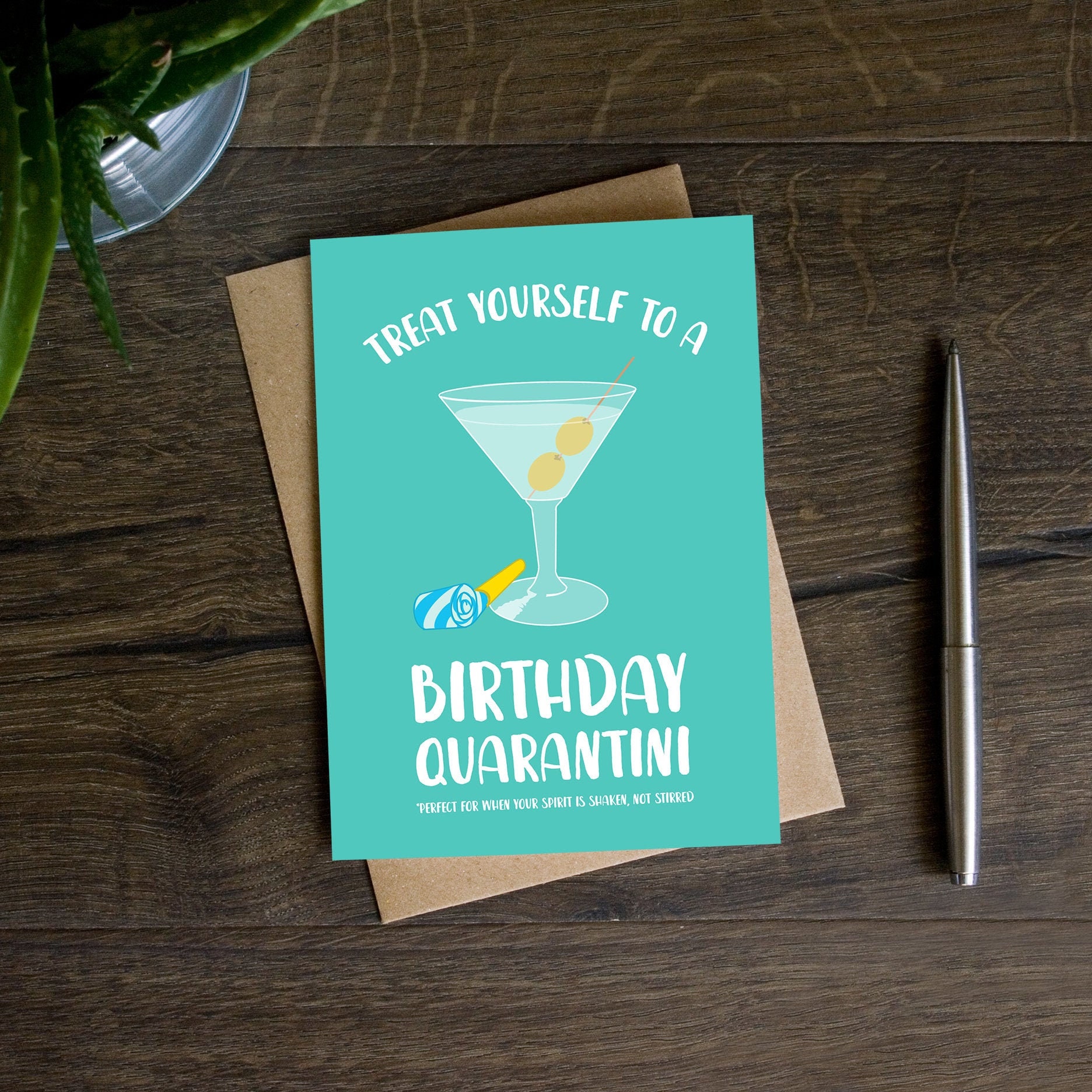 Quarantini Martini Birthday Card, Funny 21st Birthday Card for Her, C…