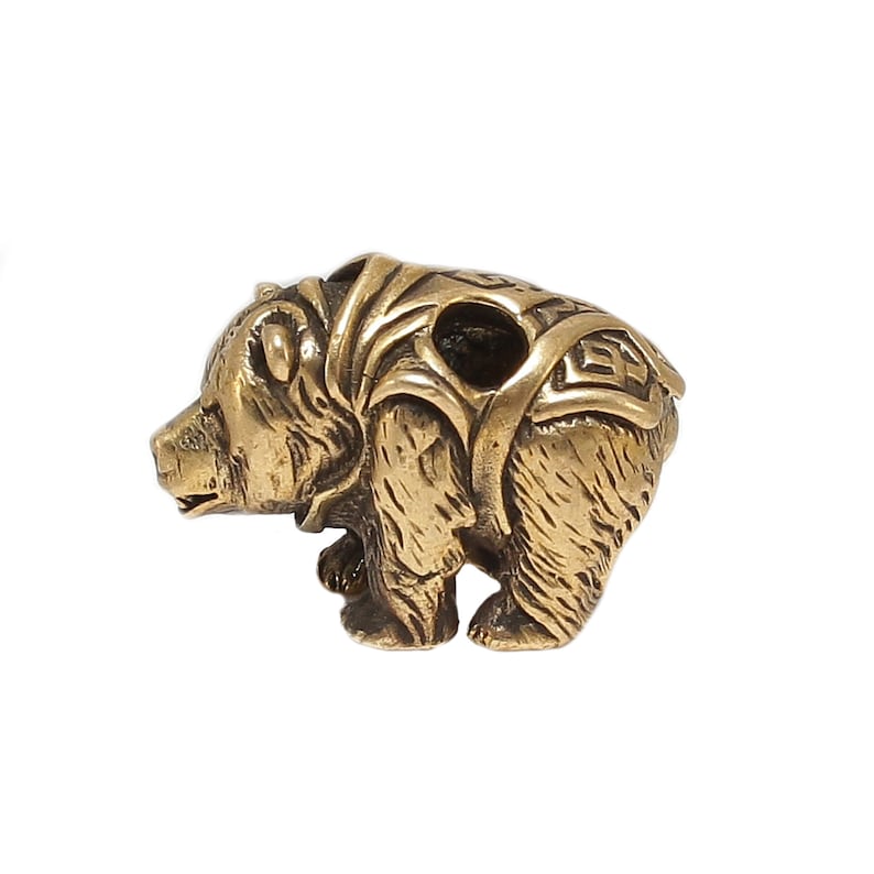 Russian Bear Paracord Bead Knife Lanyard in Bronze Etsy