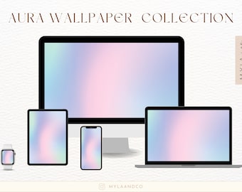 Aura Wallpaper Bundle | Aesthetic Wallpaper  | iPhone iPad Apple Watch iMac Mac Wallpaper Collection | Soft Aura Wallpaper Set