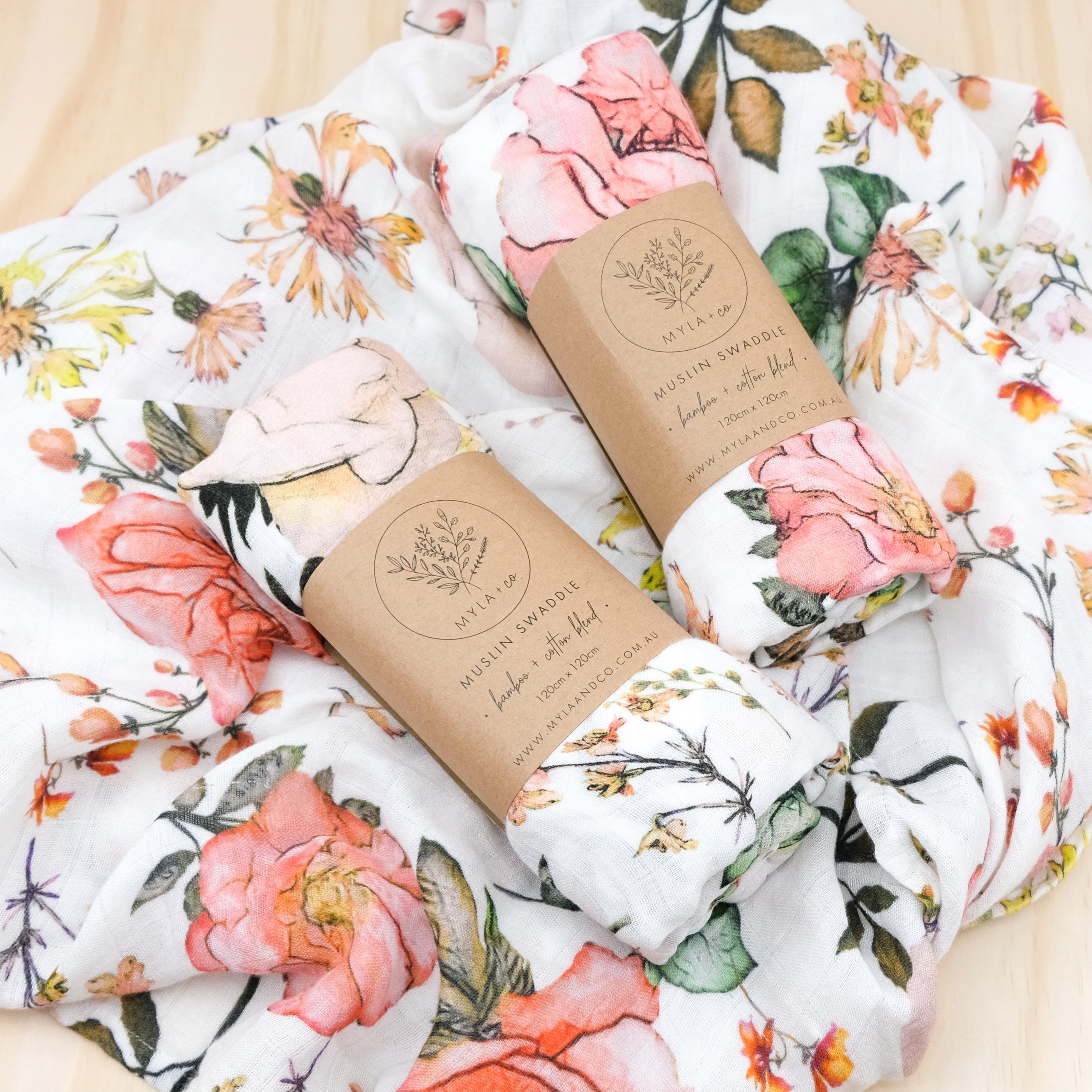 floral muslin swaddle