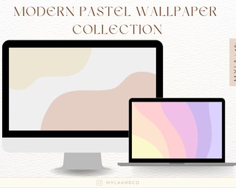 Modern Pastel Wallpaper Bundle | Aesthetic Wallpaper  | iPhone iPad Apple Watch iMac Mac Wallpaper Collection | Modern Pastel Wallpaper Set