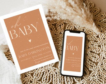 DIY Custom Baby Shower E-Invitation | Invitation DIGITAL  FILE | Gender Neutral Baby Shower | Minimalist Baby Shower Invite