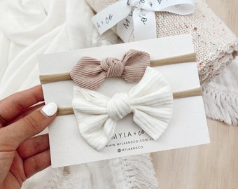Baby Headband Pack, Knot Headband, Bow Headband, Tie Knot Headband, Soft Headband, Fawn Bow Headband, Cordore In velluto a coste
