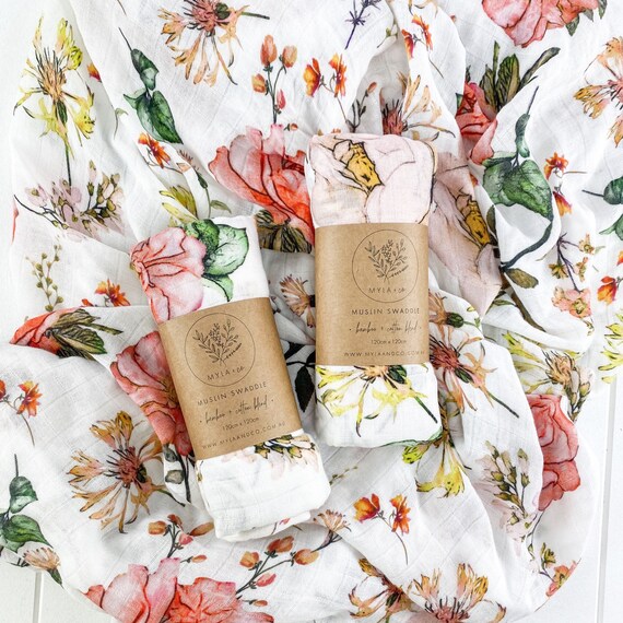 floral muslin wrap