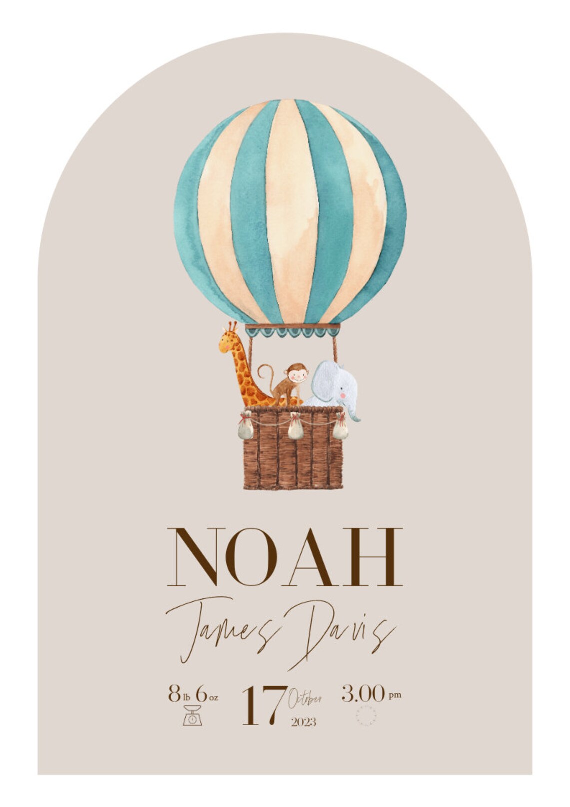 Baby Birth Print, Digital Art, Editable Birth Art, Birth Details, Birth ...