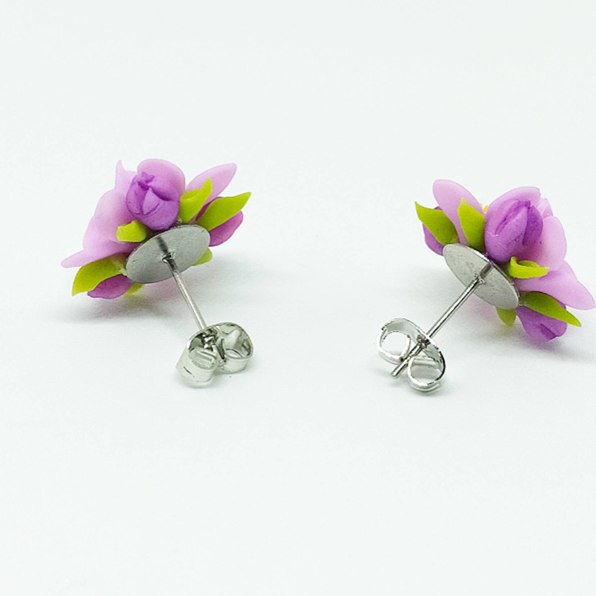 Lilac flower earrings stud Purple earrings Syringa Bridesmaid Etsy