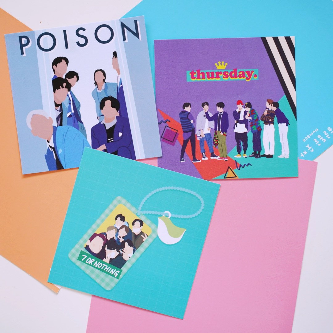 got7 fan art matte square print poison and thursday 4 by 4 etsy singapore