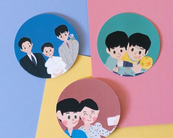 It's Okay To Not Be Okay Fan Art Trio Sticker Set - PVC, Waterproof and Matte