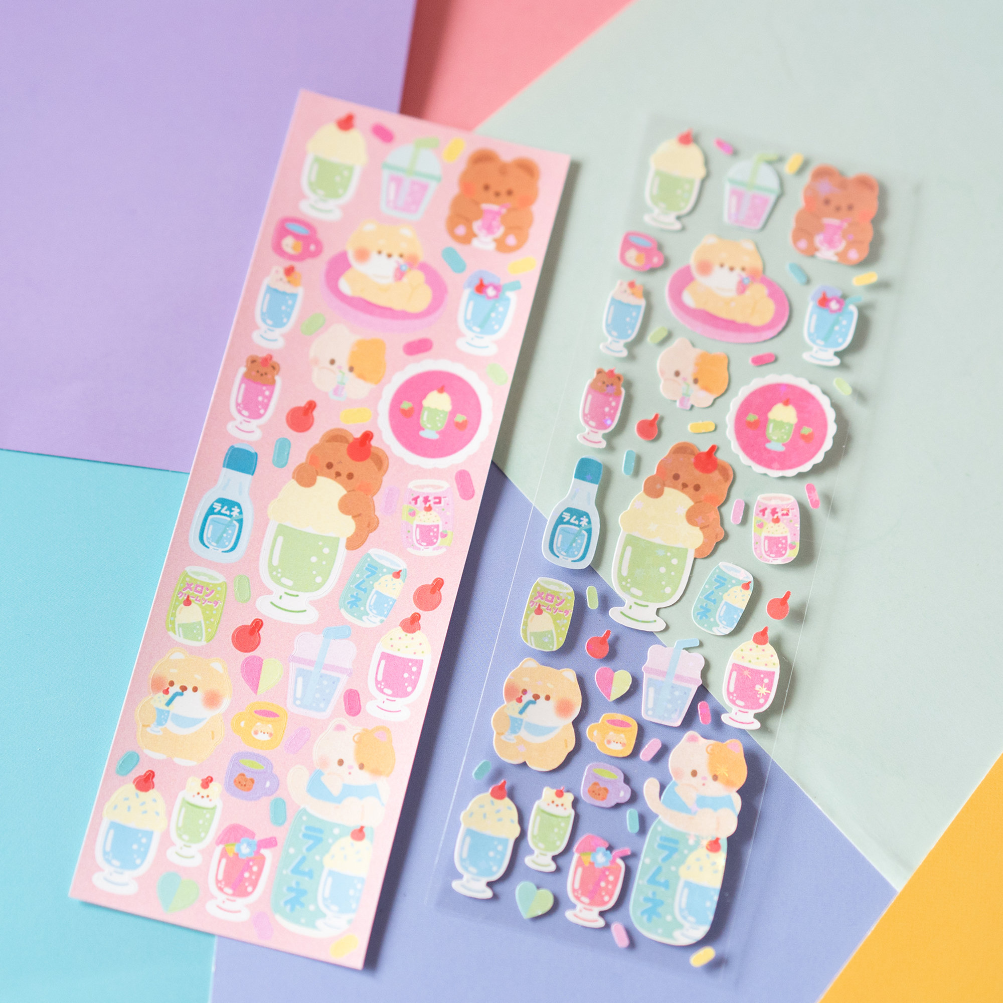 Minty Babies Cream Soda Kiss-Cut Sticker Sheet by mintymentaiko Bullet Journal Stickers, Polco Deco Stickers, Toploader Stickers