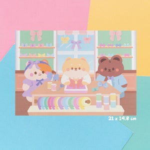 Friendly Bow Shop Diner - Impressão A5/A6 por mintymentaiko