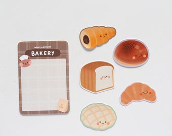 Japanese Bakery Die-Cut Frosted Surface Waterproof Stickers Set by mintymentaiko