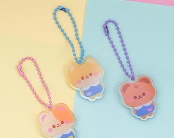 Minty Friends in Calico Critters Kindergarden Uniform Kawaii Mini Charm Keyring Keychain