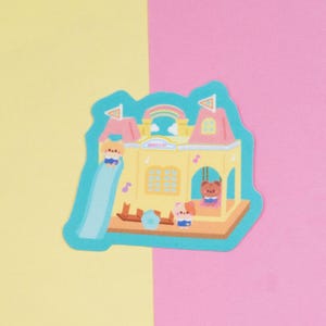 Calico Critters fanart waterdichte sticker met matte afwerking van mintymentaiko