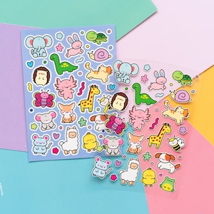 Tiere Doodle Kiss-Cut Aufkleber von mintymentaiko Bullet Journal Aufkleber, Planer Sticker, Notizbuch Sticker Bogen