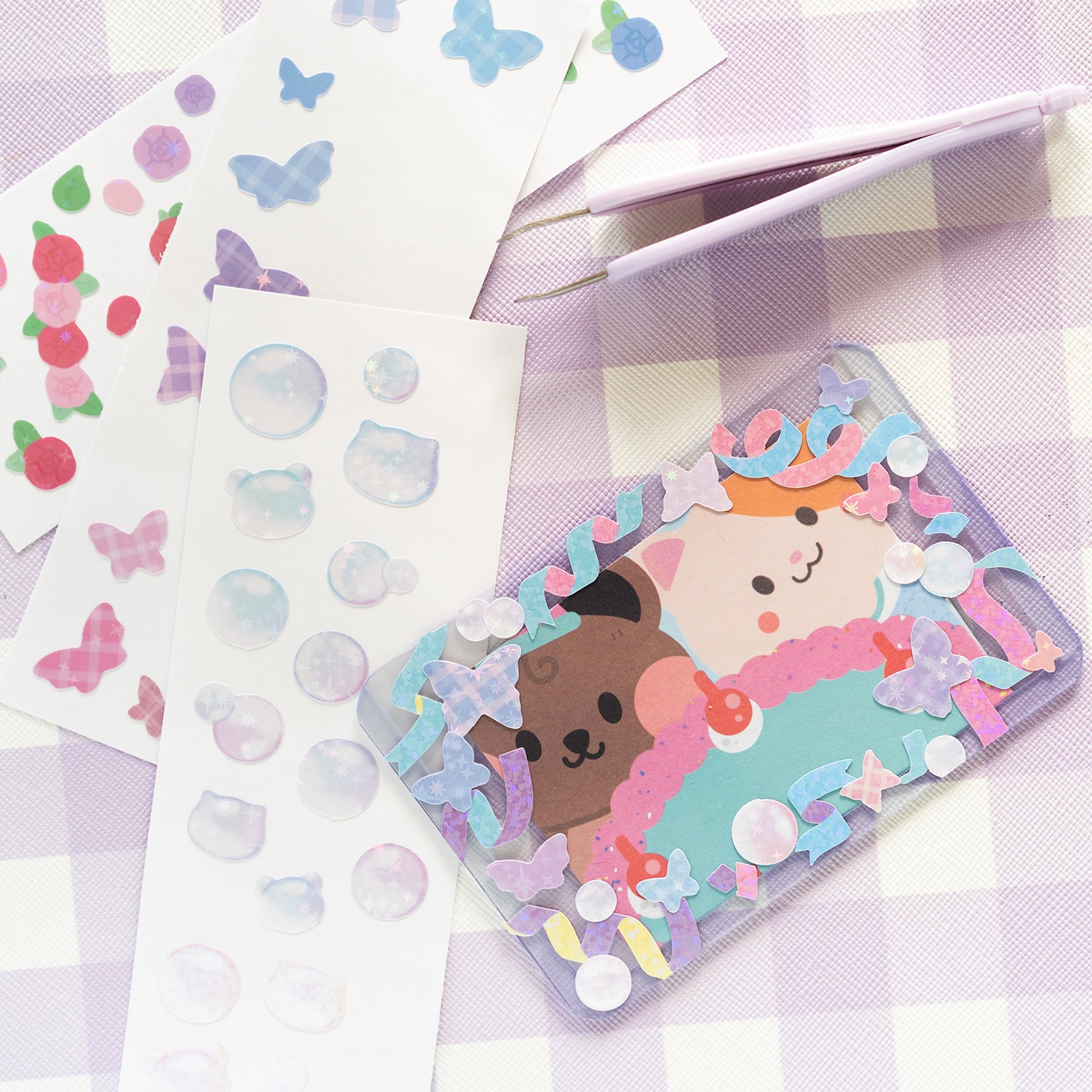 Confetti Holographic Confetti Kisscut Sticker Sheets Set by Etsy