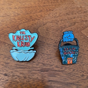 SpongeBob SquarePants Enamel Pins, Krusty Krab & Chum Bucket