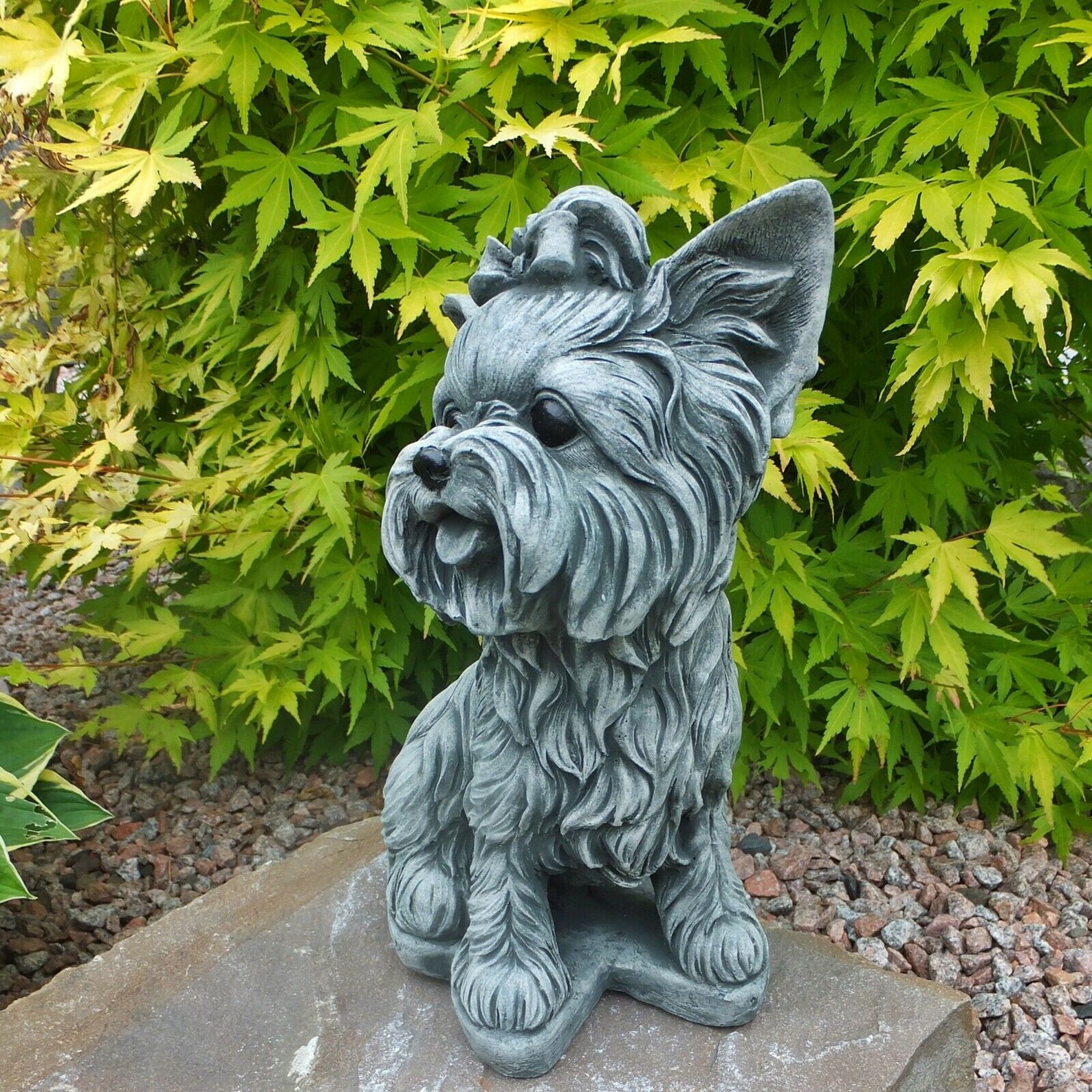 Yorkshire terrier garden statue Vintage dog sculpture Toy Etsy