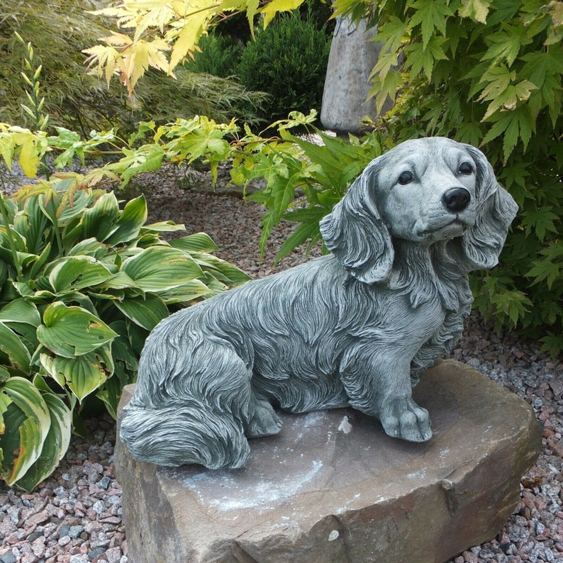 Dachshund Statue Memorial Dog Figure Cement Dachshund Etsy