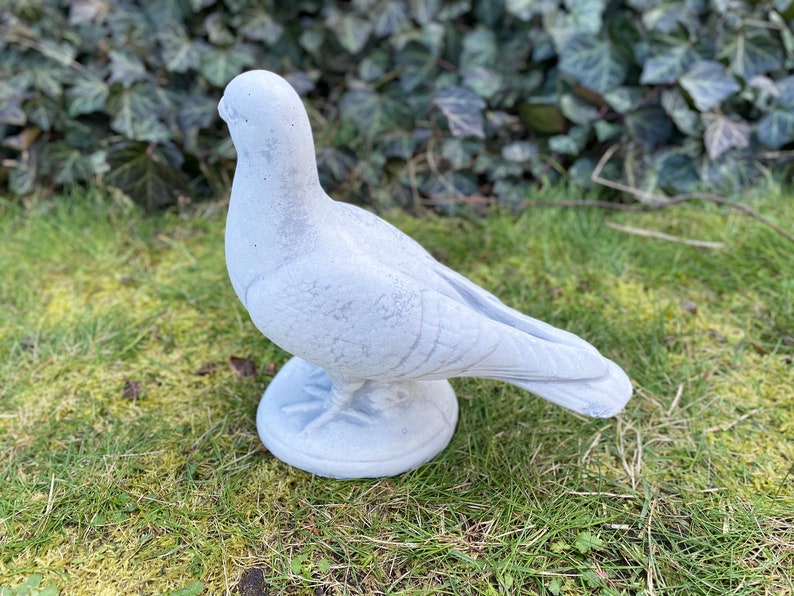 Dove Statue Pigeon On Stand Concrete Sculpture Bird Art Etsy