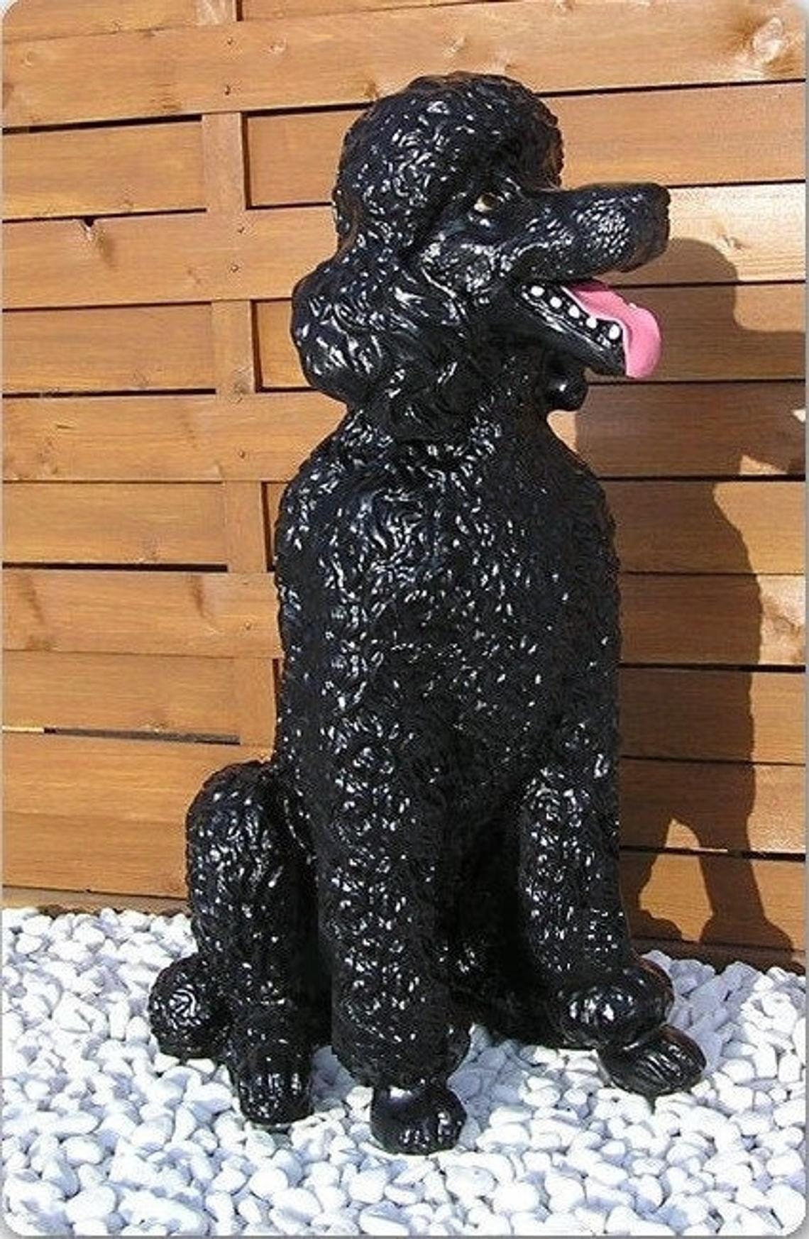 Black Poodle Funny Resin Statue Home Pet Memorial High Etsy