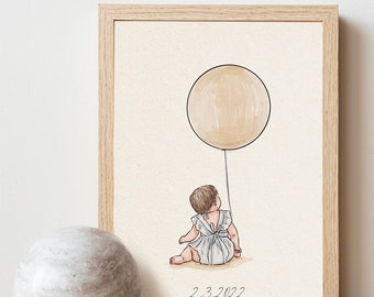 Custom Portrait Illustration, watercolor, christmas gift, Drawing From Photo, Best Friend gift, Line Drawing, Personalised Art Commission